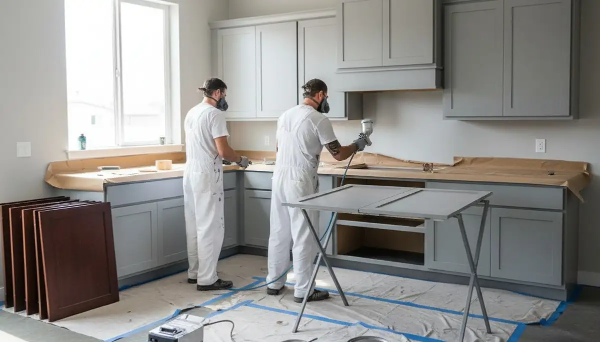 Cabinet painting in Kenosha, WI for durable, moisture-resistant kitchen cabinet finishes