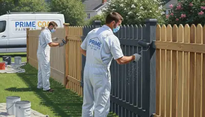 Kenosha, WI fence painting service protecting wood fences from weather and UV damage