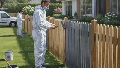 Fence painting service in Kenosha, WI protecting wood from weather and UV damage